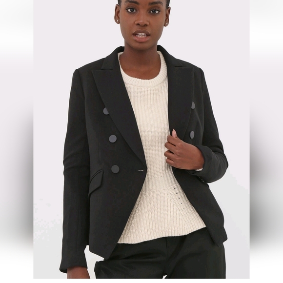 Banana Republic Black Double-Breasted Blazer Womens Size 8 EUC - Picture 2 of 14